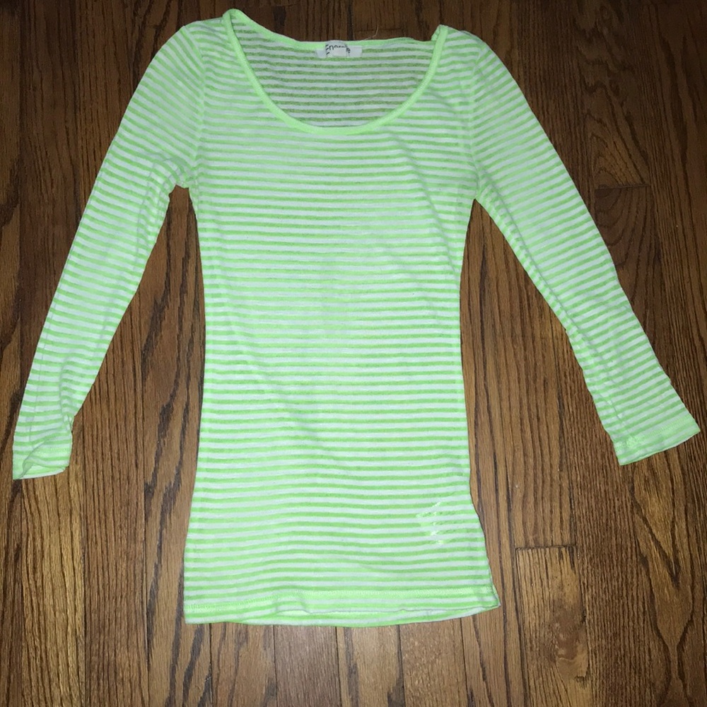 ENERGIE Striped lime green/white shirt